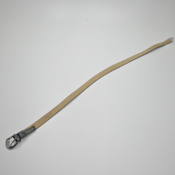 Vtg BRIGHTON Belt Womens Size L/34 Black Croc Embossed Leather Mix Metal Buckle - Picture 5 of 10